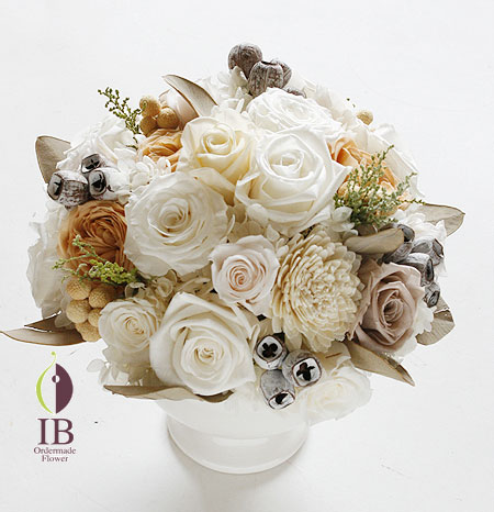 プリザーブドフラワー バラ ピュアホワイト