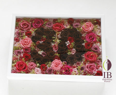 プリザーブドフラワー 花文字フレーム