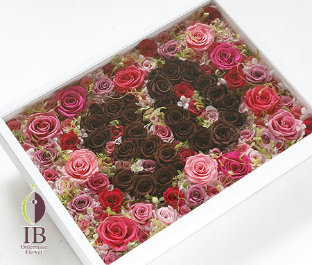 プリザーブドフラワー 花文字フレーム 創業30周年お祝い