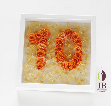 プリザーブドフラワー 花文字フレーム