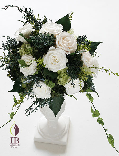 プリザーブドフラワー　バラ　ピュアホワイト　