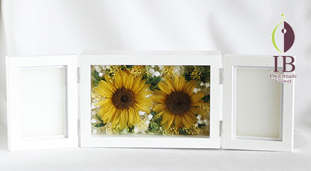 プリザーブドフラワ- 観音開きのフォトフレーム
