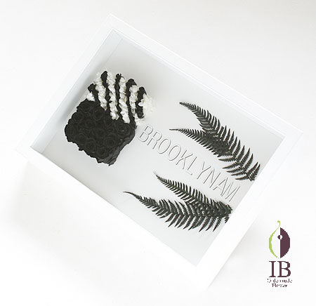 プリザーブドフラワー 黒バラ ロゴモチーフ