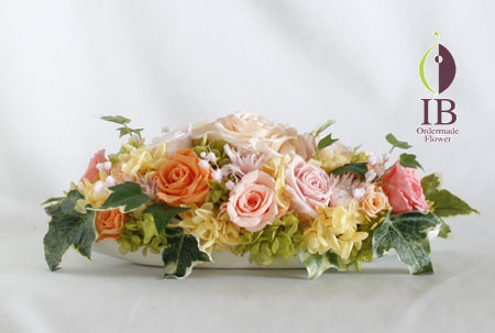 プリザ バラ クリーミィピーチ