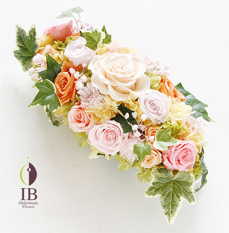 プリザーブドフラワー バラ ブライダルピンク