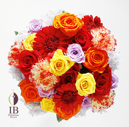 プリザーブドフラワ- ポップなブーケ