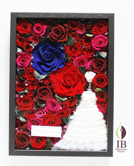 プリザーブドフラワ- プロポーズ フレーム装飾