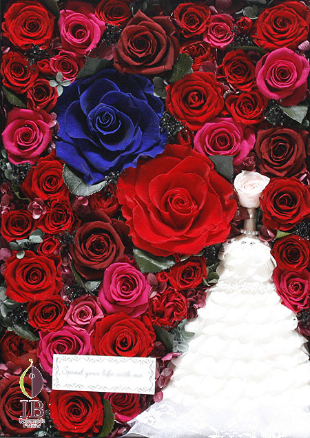 プリザ ウェデイングドレスのお花 フレーム