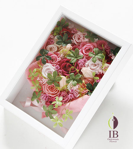 プリザーブドフラワー　フレーム装飾