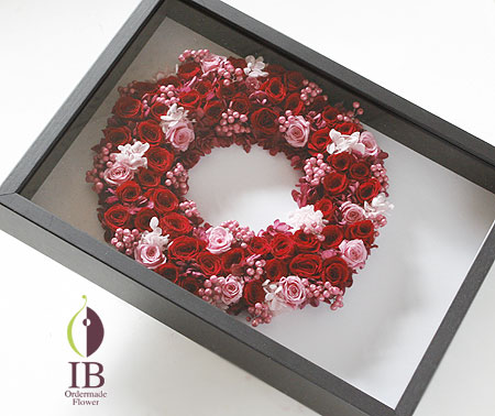 プリザーブドフラワー リース装飾