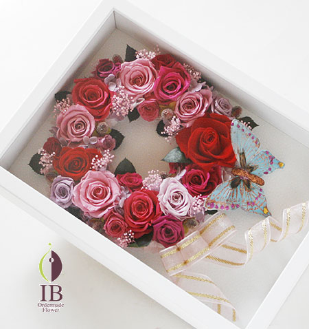 プリザーブフラワー バラ チェリーレッド