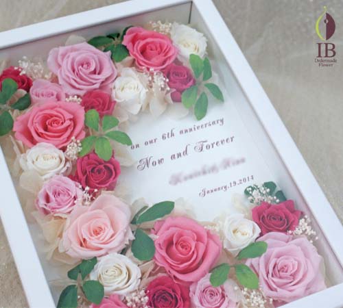 フレーム内アップ プリザードフラワー