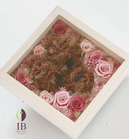 プリザーブフラワー 犬のモチーフ