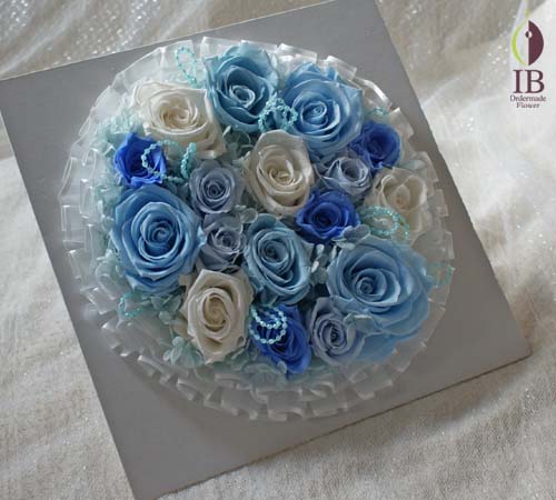 フレームのお花アップ プリザードフラワー