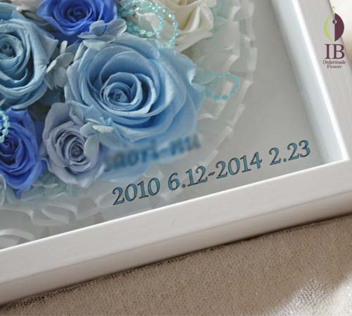 印字部分アップ プリザードフラワー