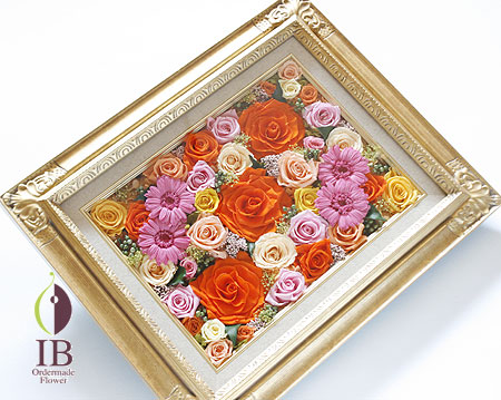 プリザーブド バラ サンセットオレンジ