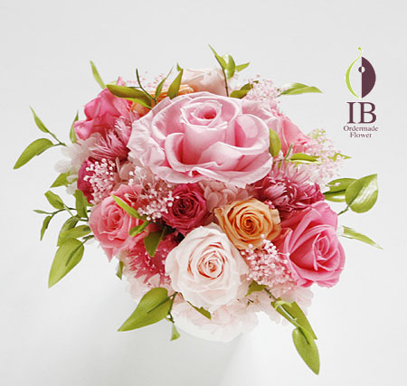 プリザ バラ シャーベットピンク