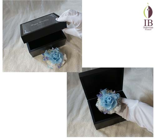 宝石箱+コサージュ プリザードフラワー