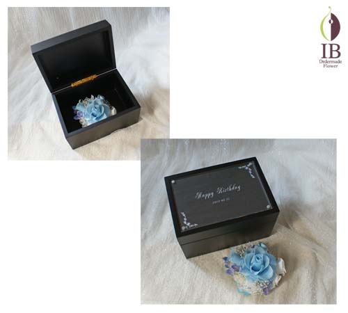 宝石箱+髪飾り プリザードフラワー